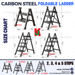 "CN" CARBON STEEL FOLDABLE LADDER BLACK