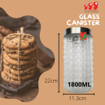 ''TOP POINT'' CONTAINER ROUND GLASS CANISTER TP-G06-8310J13 / TP-G06-8310J18 玻璃圆罐 1300ML/ 1800ML
