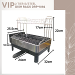 "VIP"  DISH RACK S/STEEL 2-TIER DRP-9082  2层白钢碗架