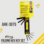 ''ARROW''  ALLEN KEY SET HEX FOLDING TYPE (METRIC/SAE/TORX) AHK-3075/AHK-3076/AHK-3077 [8pcs/9pcs/8pcs/set]9头L型6角扳手
