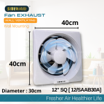 ''SIBERAIR'' FAN EXHAUST WALL VENTILATING 8'' SQ [8/SAAB20A]， 10" SQ[10/SAAB25A]  , 12" SQ[12/SAAB30A] 抽风机