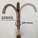 "SANIWARE PREMIER" SINK TAP PILLAR SWP-SS-304-106 [S/STEEL] / SWP-GB-304-116 [GUN BLACK] / SWP-RG-304-126 [ROSE GOLD]
