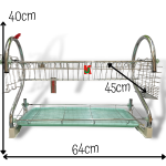 "TOP POINT"  RACK DISH S/STEEL  0327/2-TIER2层白钢碗架 22''