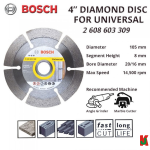 "BOSCH"  DISC DIAMOND CUTTING UNIVERSAL  4" (2608603309)