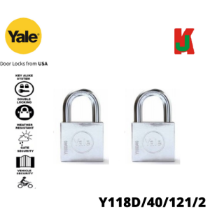 "YALE"  PADLOCK CHROME  Y118-40 2Pcs/Set电白吊锁 - 2头